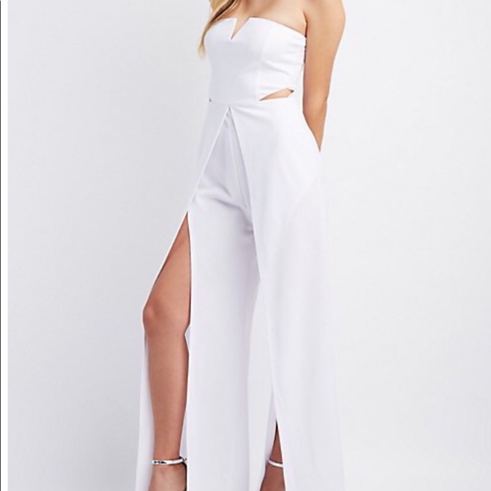 Charlotte Russe White slit Jumpsuit!